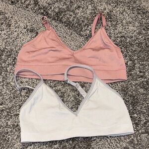 Bra XS Seamless V-Neck Bralette -one brown & one Light Gray-get 2 bras in bundle